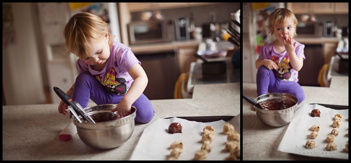 Vegan Chocolate Chip Cookie Dough Truffles, Baking with toddlers