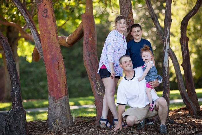 Photos of a Warrior, Pediatric Stroke, family photo with interesting trees