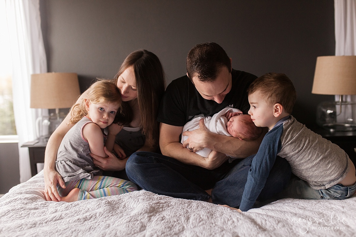 Family of 5, newborn baby girl, Snoqualmie Newborn Photographer