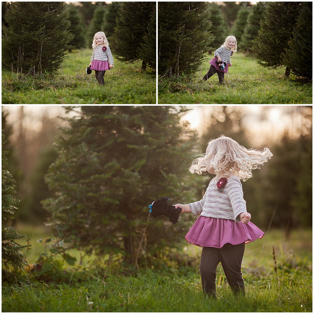 Family Photos at a Christmas Tree farm, Neyssa Lee Photography, Snoqualmie Photographer, Seattle Family Photography, girl in tree farm