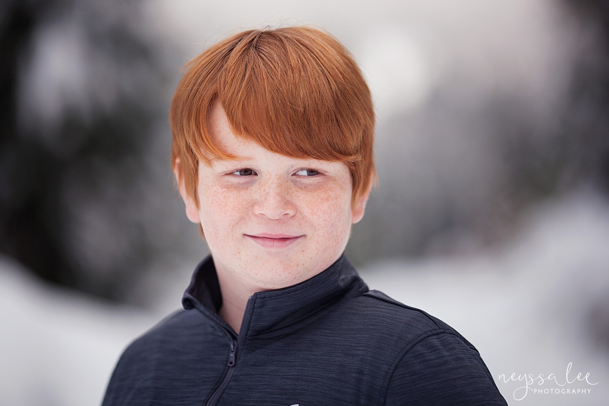 Neyssa Lee Photography, Snoqualmie Family Photographer, Family photos in the snow, Boy in the snow