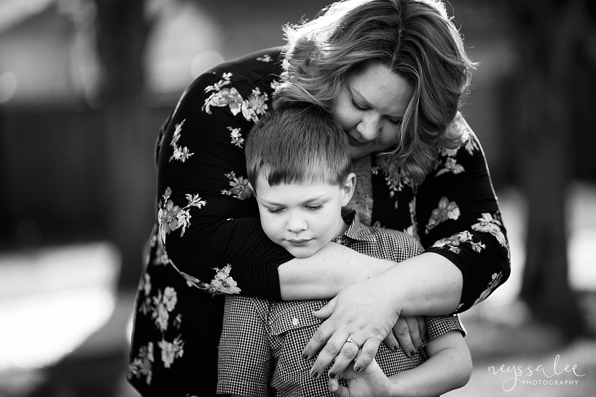 Photos for a 10 year anniversary, Snoqualmie Family Photography, Neyssa Lee Photography, Snoqualmie Train Station, Mother hugs son