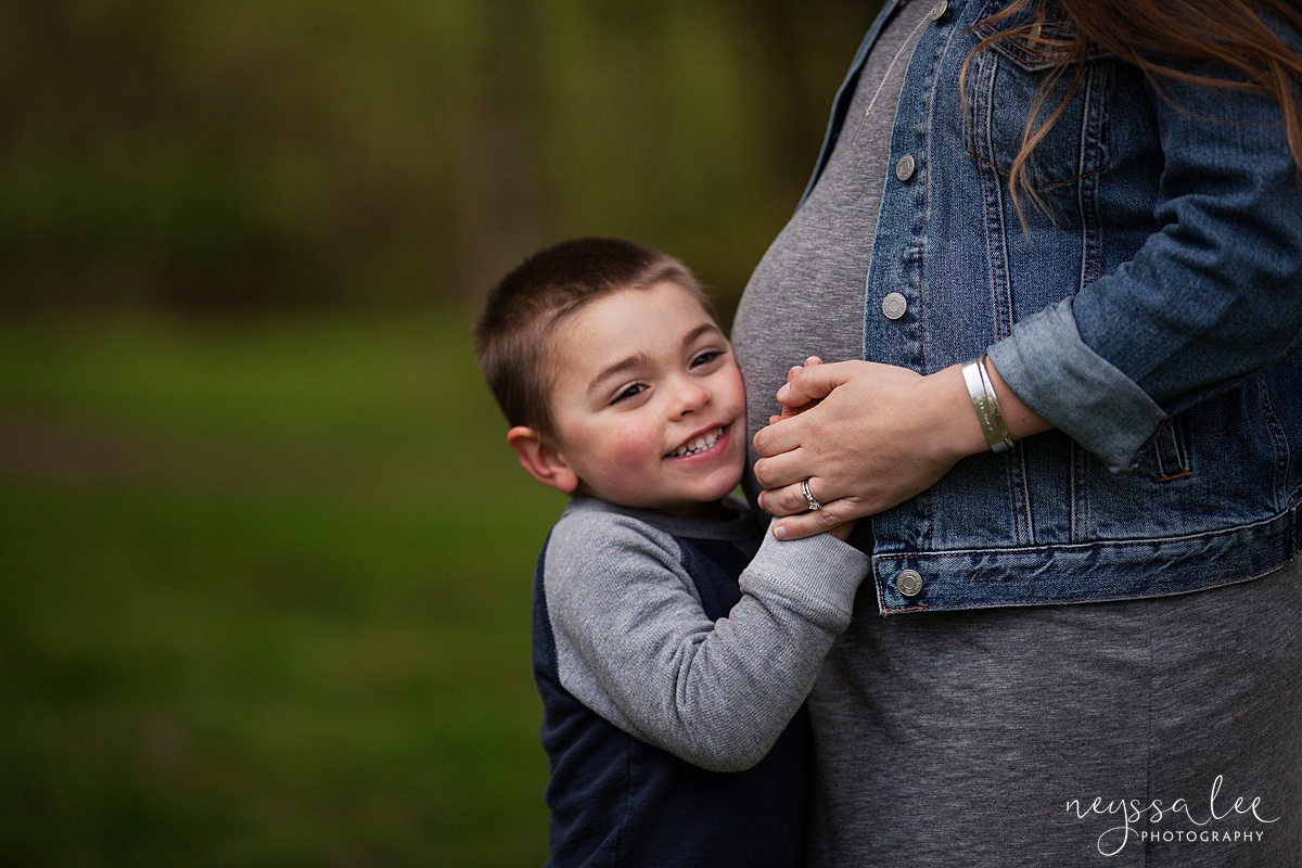 Maternity Session for each pregnancy, Snoqualmie Maternity Photographer, Neyssa Lee Photography, Boy hugs baby bump