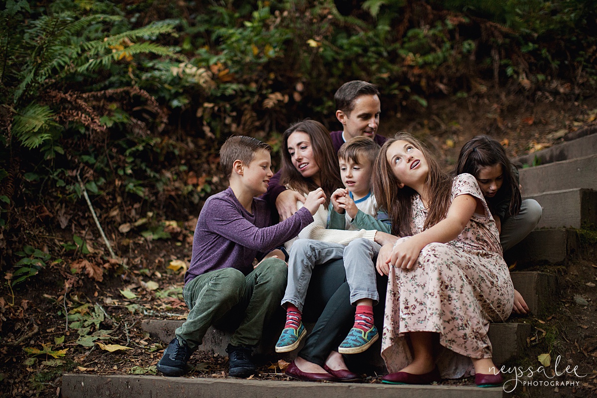 Special Place for Family Photos, Seattle Family Photographer, Family of 6 in the woods