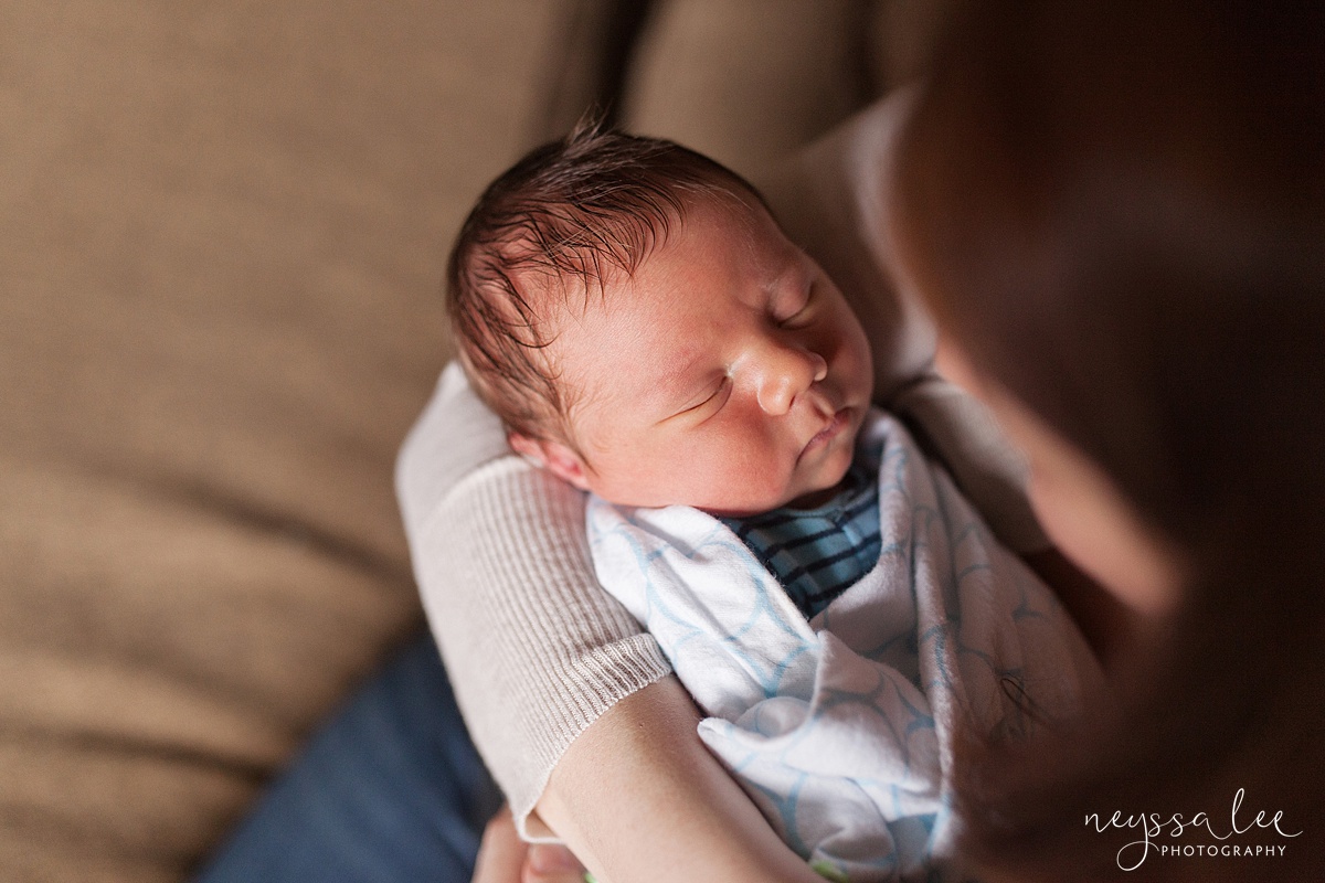 Neyssa Lee Photography, Awake newborn baby boy, lifestyle newborn photography, Seattle newborn photographer,  baby boy