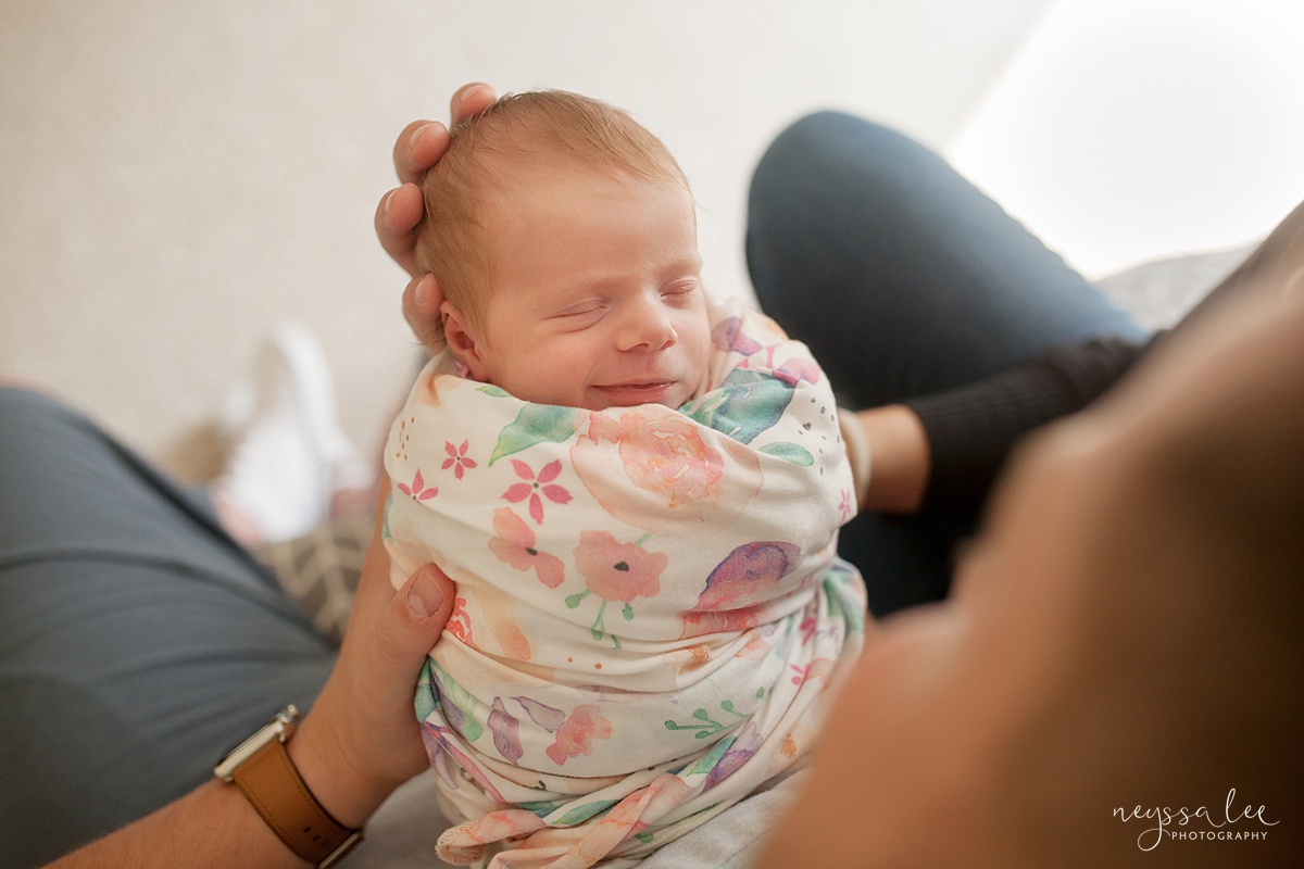 Snoqualmie newborn photographer, Neyssa Lee Photography, Seattle Newborn Photography, newborn smile