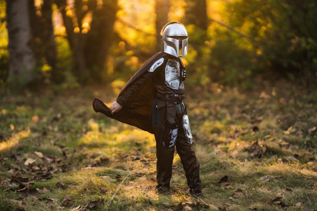 Halloween photo of boy in Kylo Ren Star Wars costume
