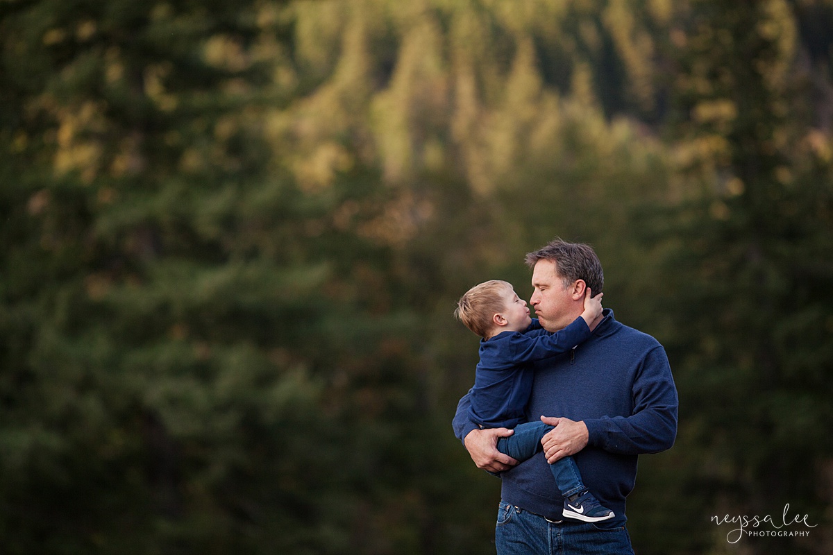 Snoqualmie Family Photographer, Neyssa Lee Photography, Fall Family Photos, Change of perspective on family photos, tender father son moment