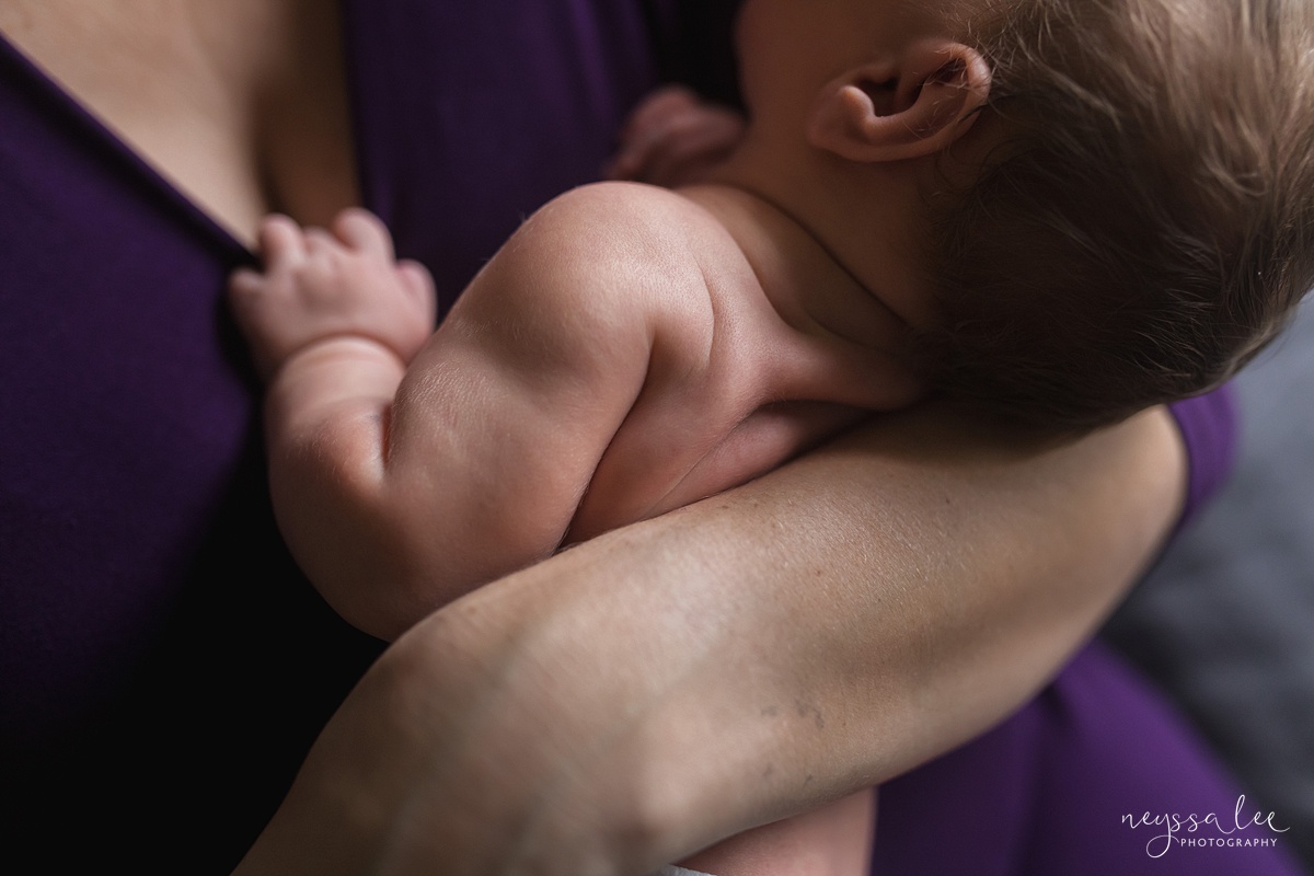 Seattle newborn photographer, Neyssa Lee Photography, Lifestyle Newborn Photography, baby details, photo of newborn baby rolls
