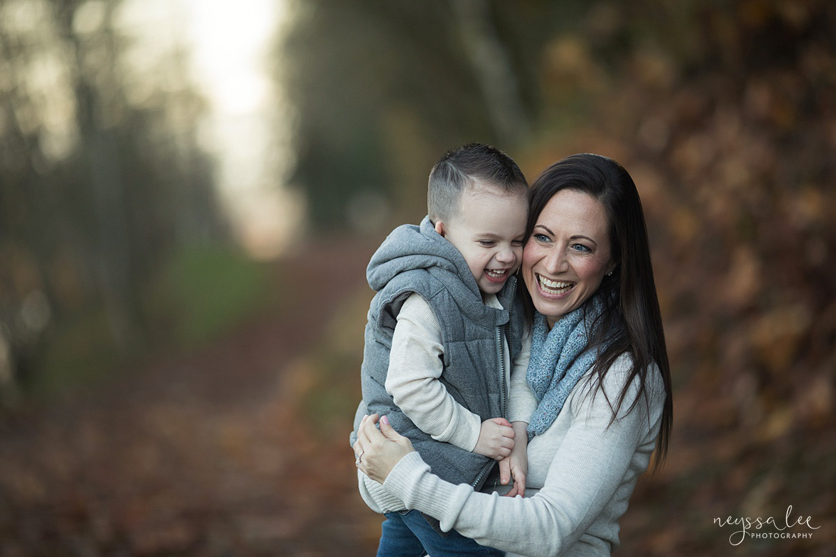 Neyssa Lee Photography, Snoqualmie Family Photographer, Large family photo, Lifestyle photo of mother and son laughing together