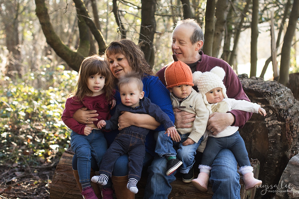 Uncooperative Kids During Family Photos, Neyssa Lee Photography, Seattle Family Photographer, Issaquah Photography, Photo of grandparents with their grandchildren