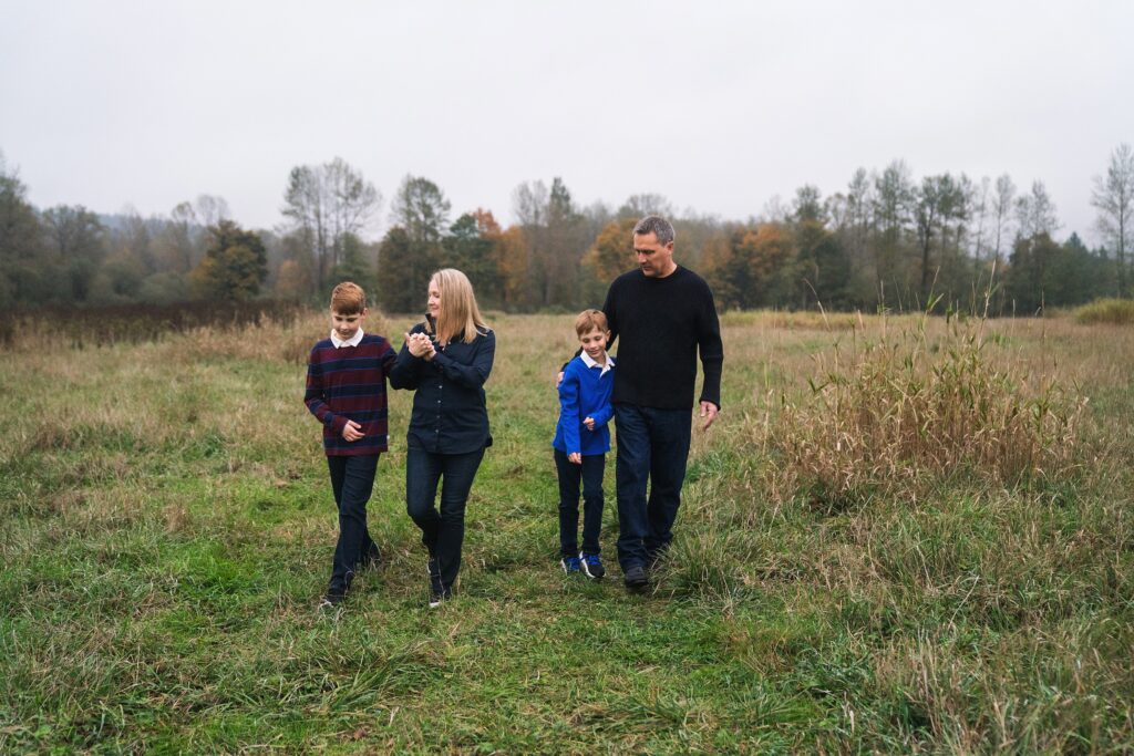 Family in field during Snoqualmie photo session