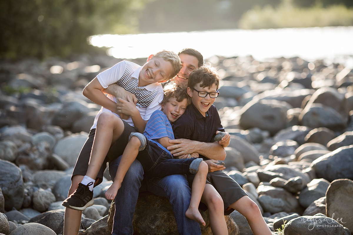 Neyssa Lee Photography, Family Photos with Older Kids, Bellevue Family Photographer, Snoqualmie Family Photography, Family of 5,  Photo of father and sons