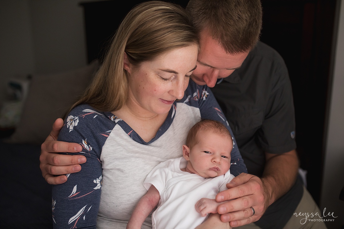 Family of three photo, Seattle newborn photographer
