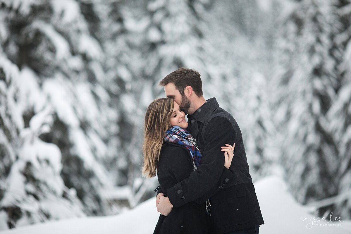 Tips for Magical Family Photos in the Snow, Seattle Family Photographer, Neyssa Lee Photography,  Snow Photo Tips, Photo of couple in the snow
