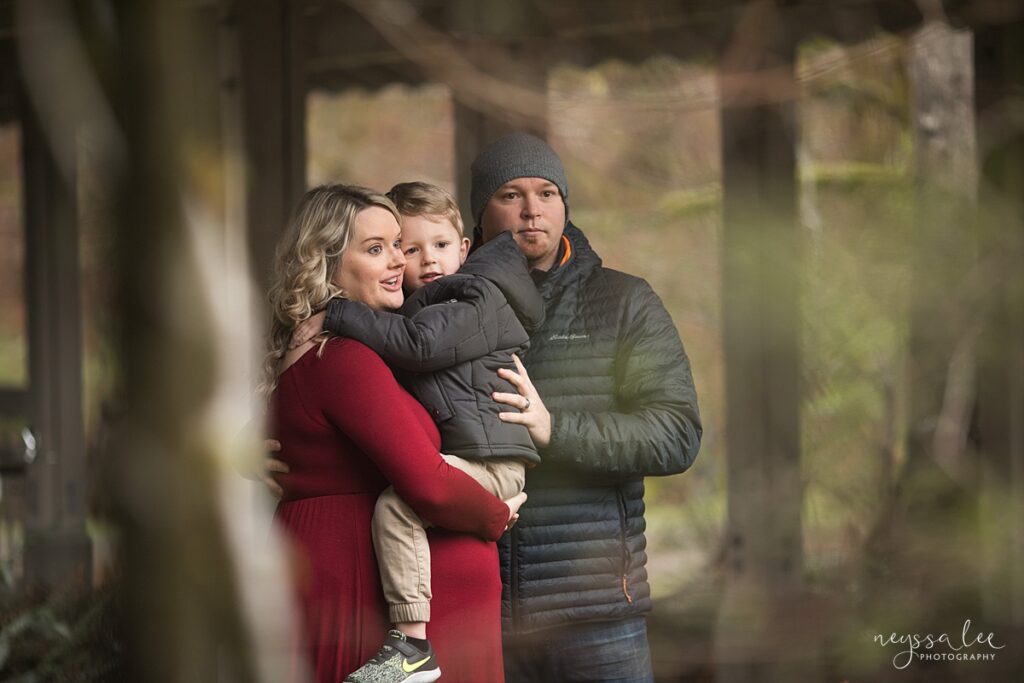 Cedar River Watershed Maternity Portrait of family of 3