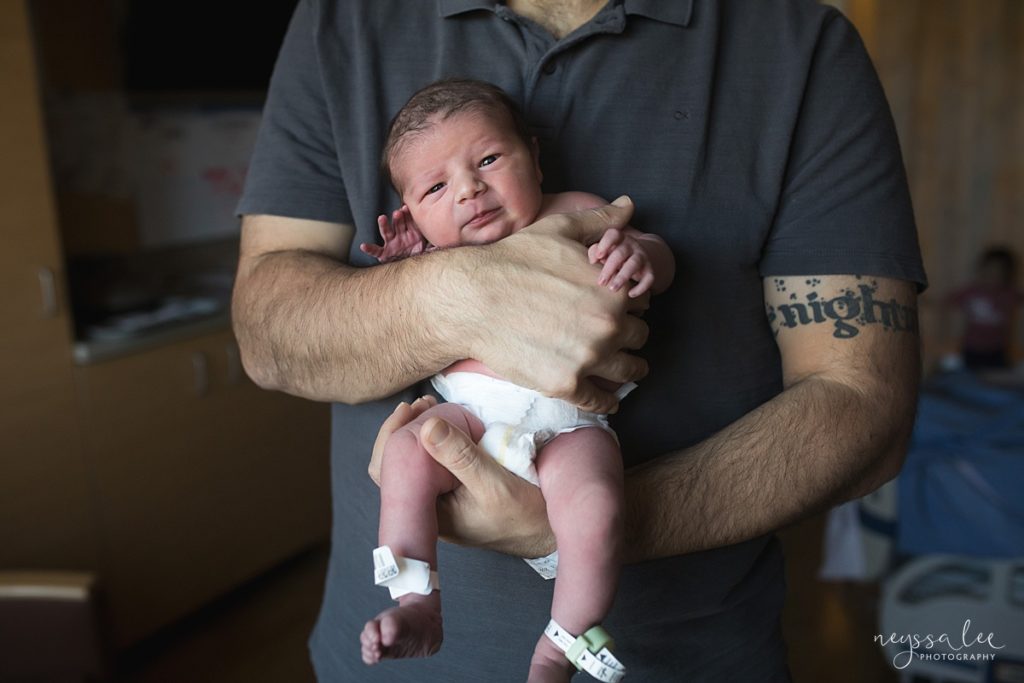newborn photos in hospital, fresh 48 session, Seattle newborn photography