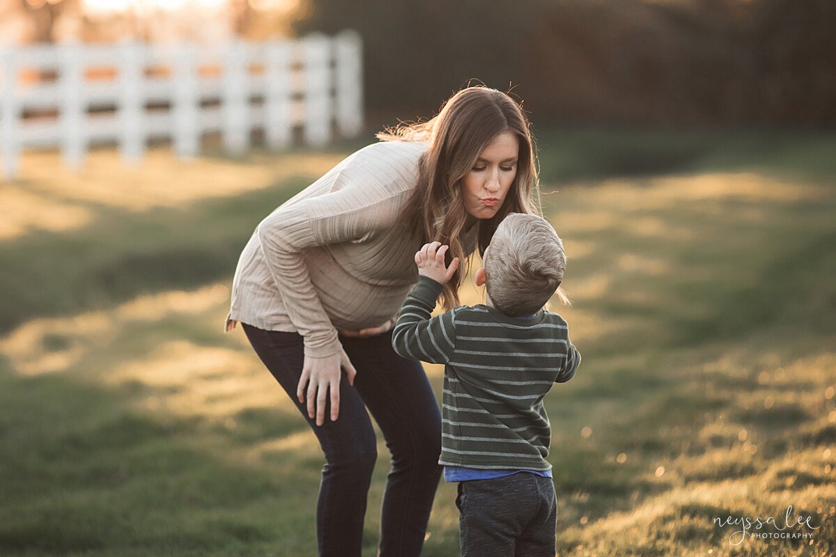 Playful Photo of mother and son during Seattle area photo session