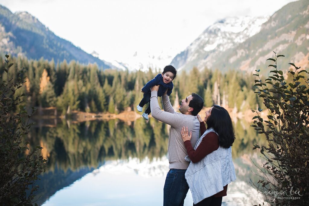 Gold Creek Pond with Baby for Family Photos