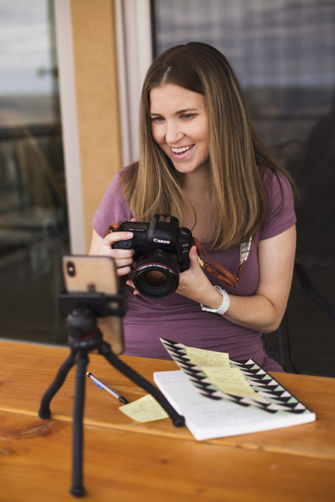 Photography business coach creating Instagram Reels