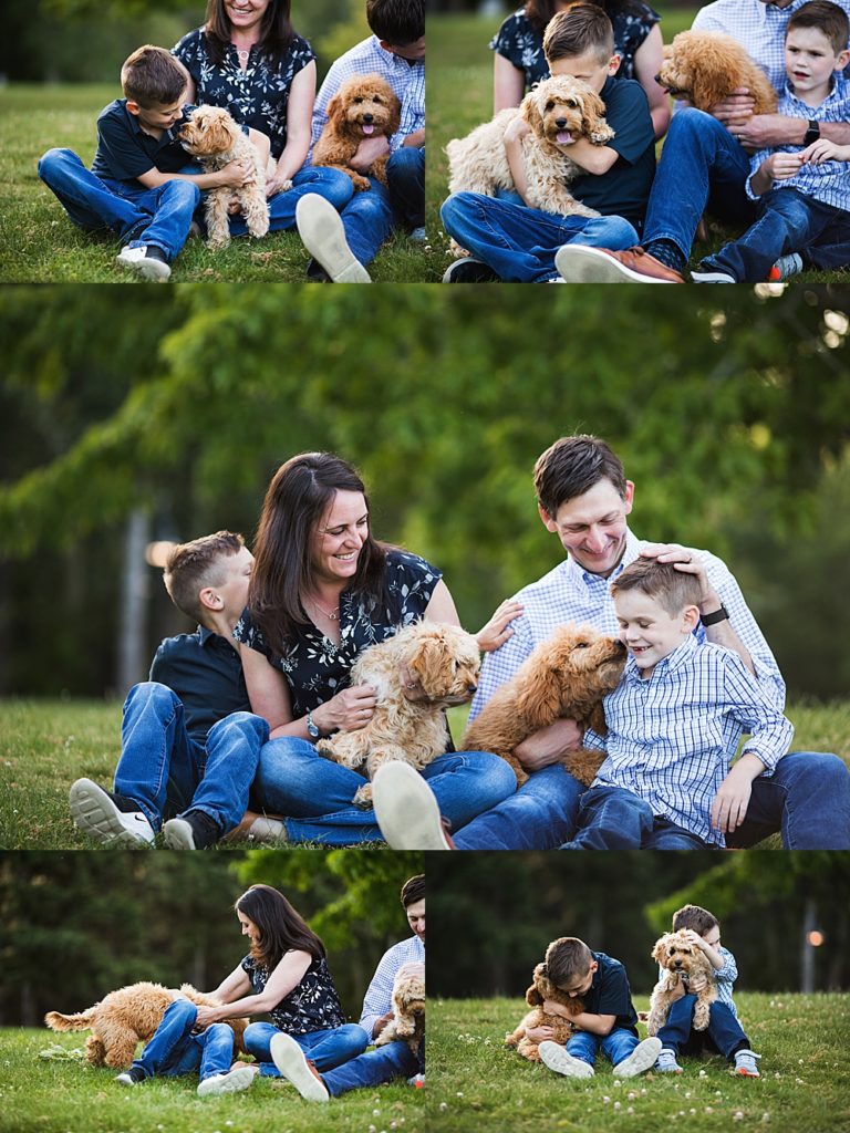 Seattle family photo, family photos with dog, Mercer Island