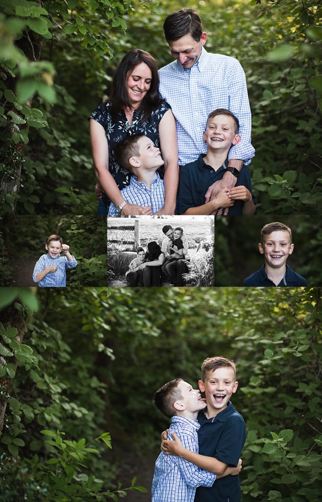 Collage of family photos at Luther Burbank Park