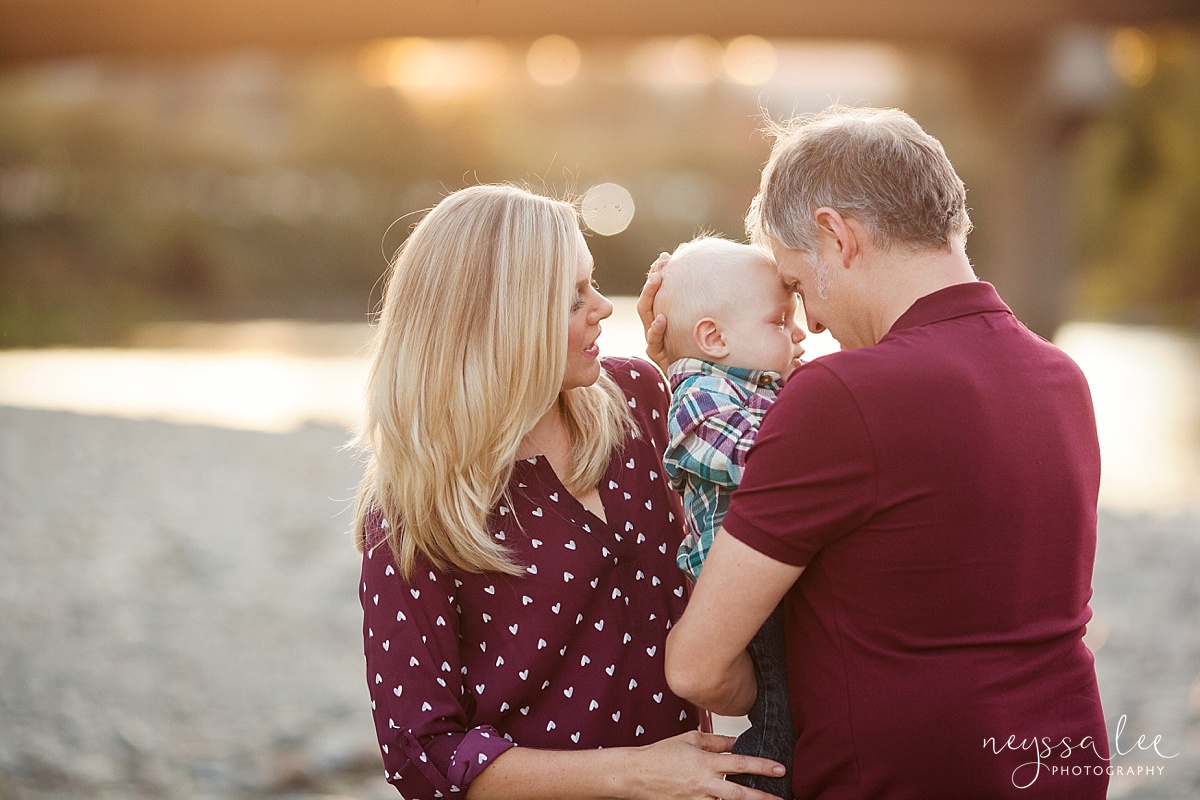 Neyssa Lee Photography, Family Photo Session Locations, Family at the river at sunset