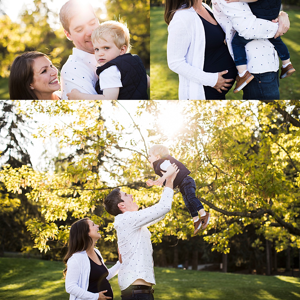 Luther Burbank Park Maternity Photos for a family of three