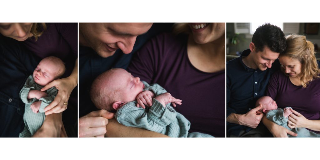 Parent's with newborn during Seattle photography session
