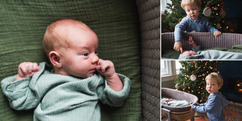Baby's photo album design featuring Christmas newborn for Seattle photography session