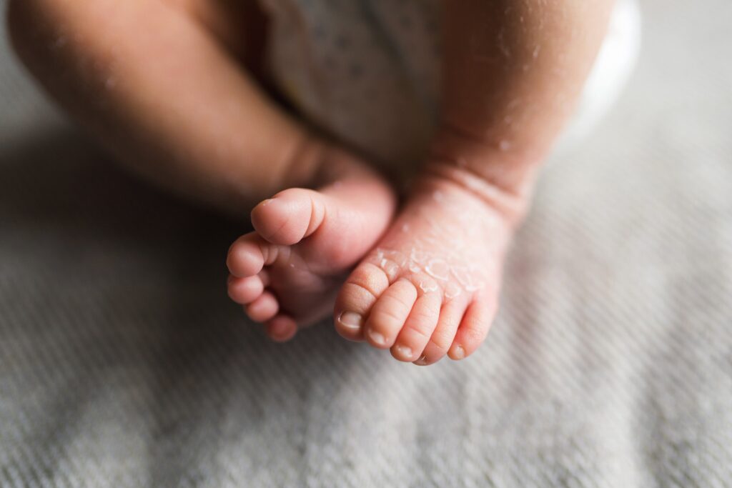 Baby feet during newborn photos