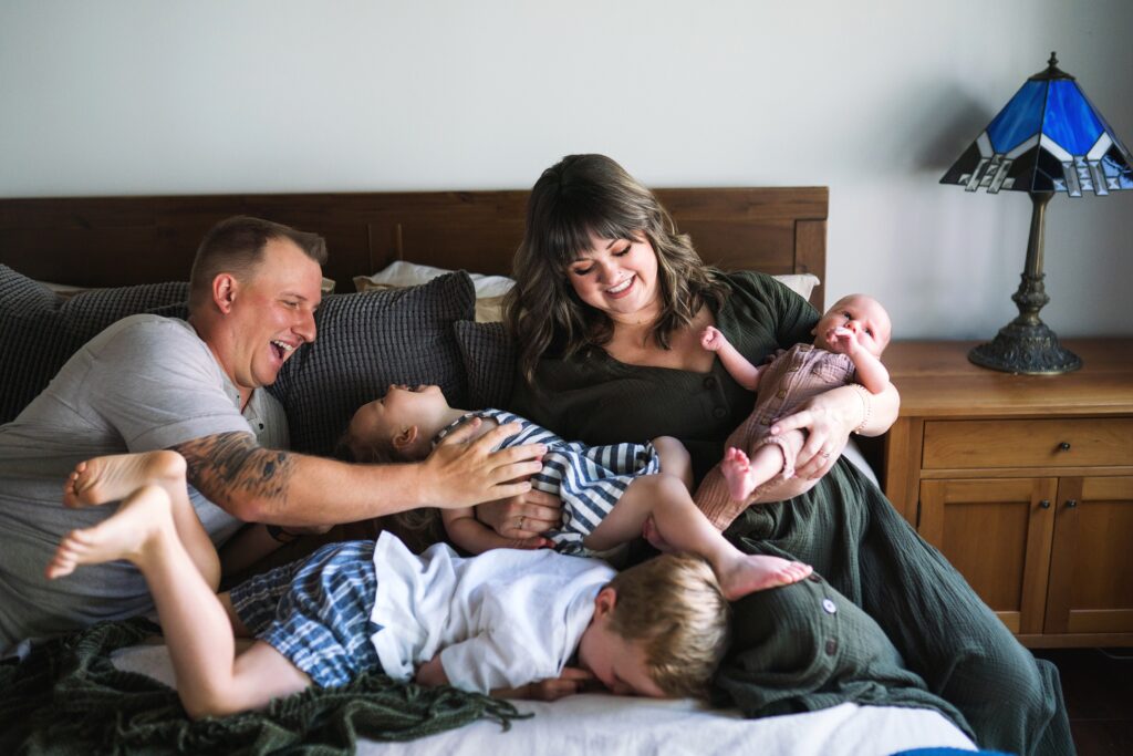 Playful, in -home newborn portraits on Mercer Island