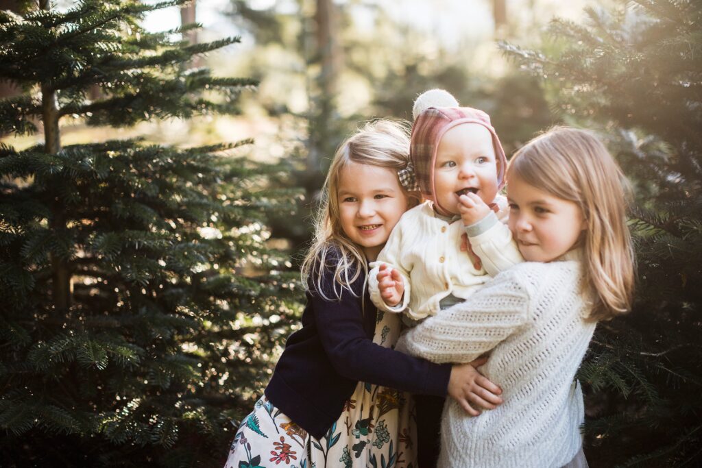 holiday dresses at Christmas tree farm by Snoquamlie photographer, Alice and Ames Dress