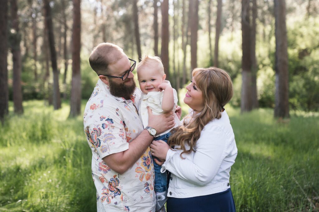 Seattle family photos with tips for dads, toddler boy in dads arms